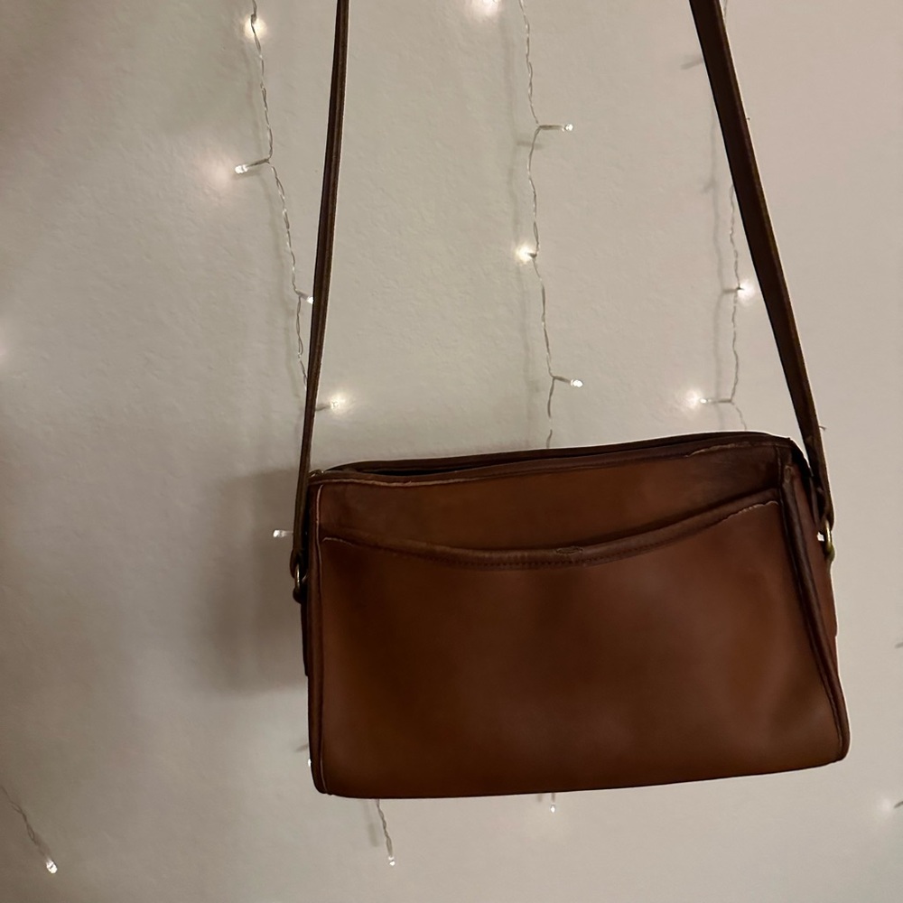 Vintage coach leather bag British tan